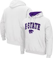 COLOSSEUM Men's Colosseum White Kansas State Wildcats Arch & Logo 3.0 Pullover Hoodie