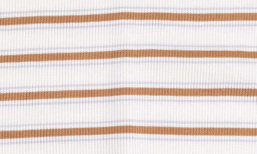 Angel Dear Vintage Stripe Polo Romper In Brown