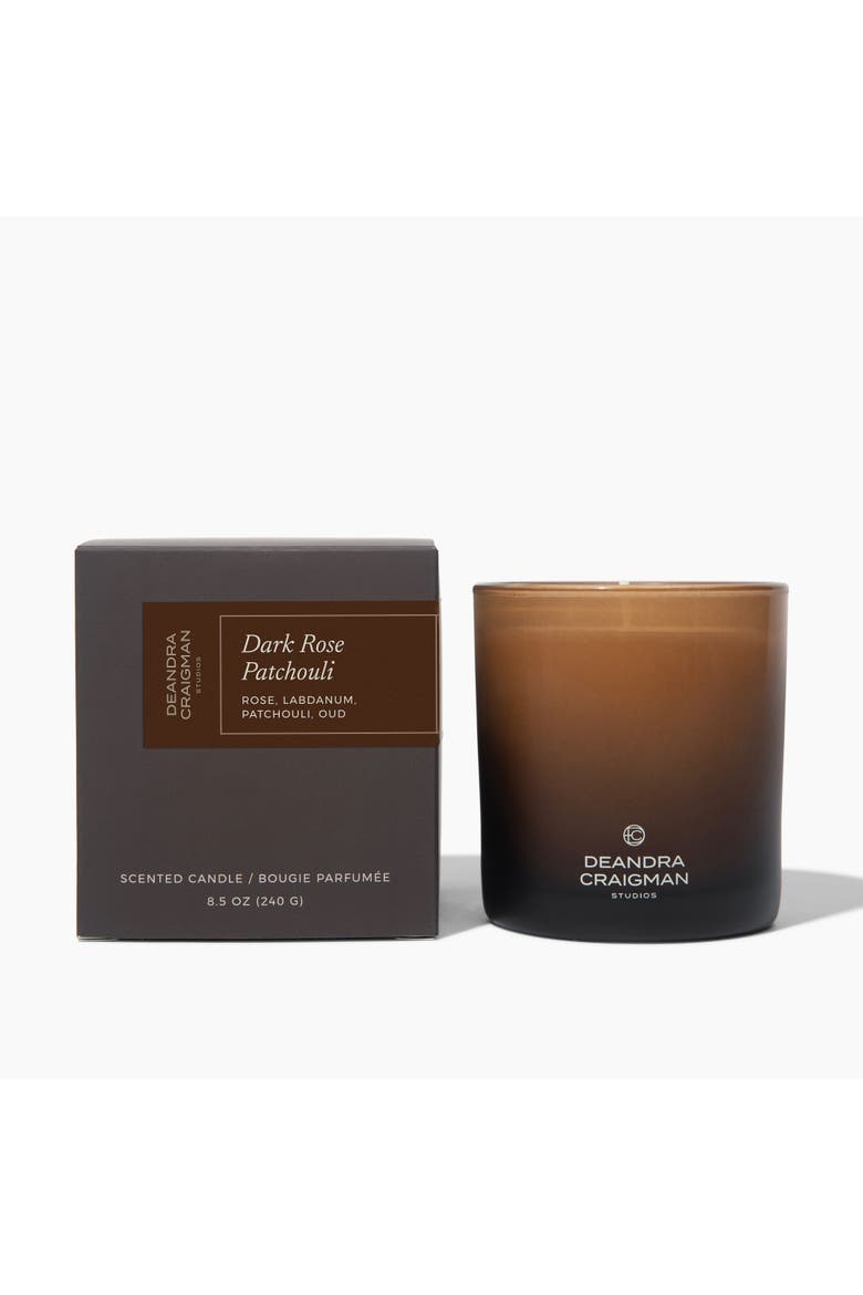 Dark Rose Patchouli Candle & Playlist, Main, color, Brown