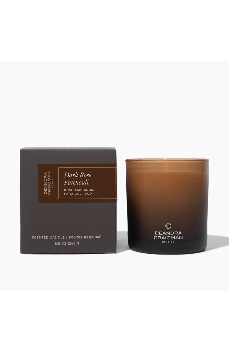 DeAndra Craigman Studios Dark Rose Patchouli Candle & Playlist, Main, color, Brown