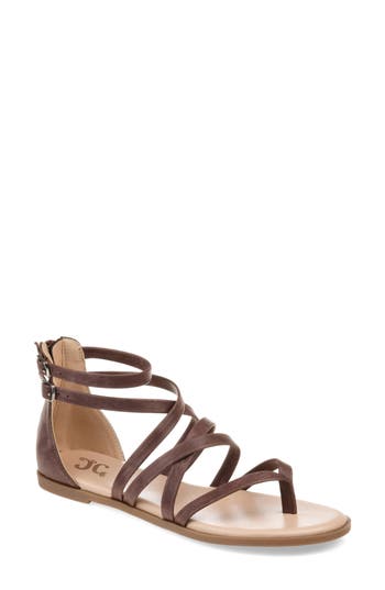 Journee Collection Zailie Womens Faux Leather Thong Gladiator Sandals In Brown