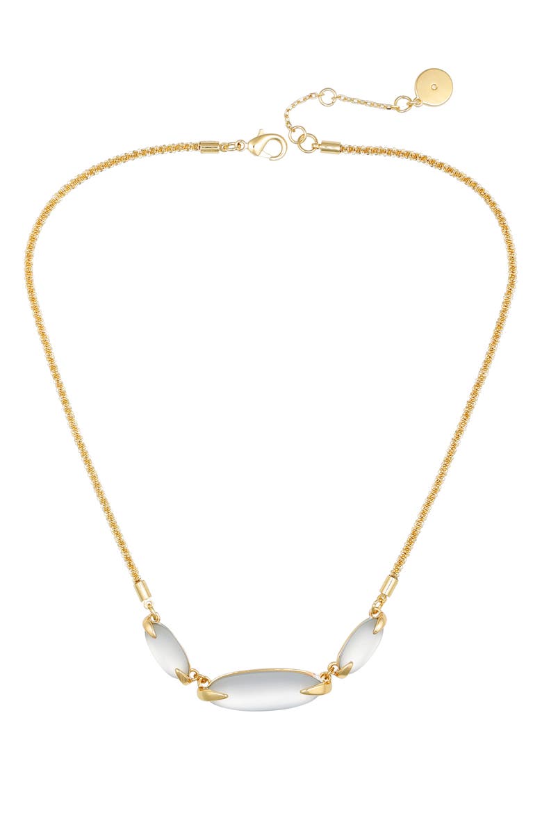 Crystal Sculpted Bar Gold- Necklace, Main, color, 14K Gold Plated