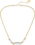 Vince Camuto Crystal Sculpted Bar Gold- Necklace