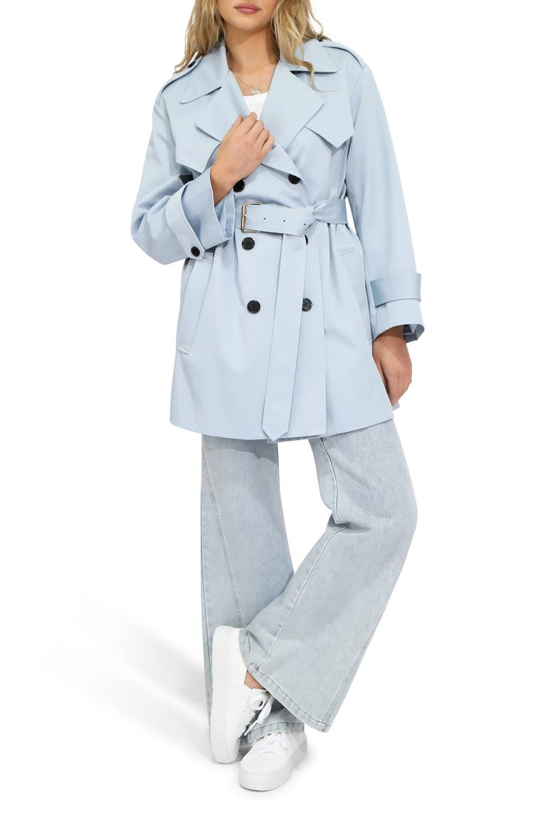 Whispers of Verona Trench Coat, Alternate, color, SKY BLUE