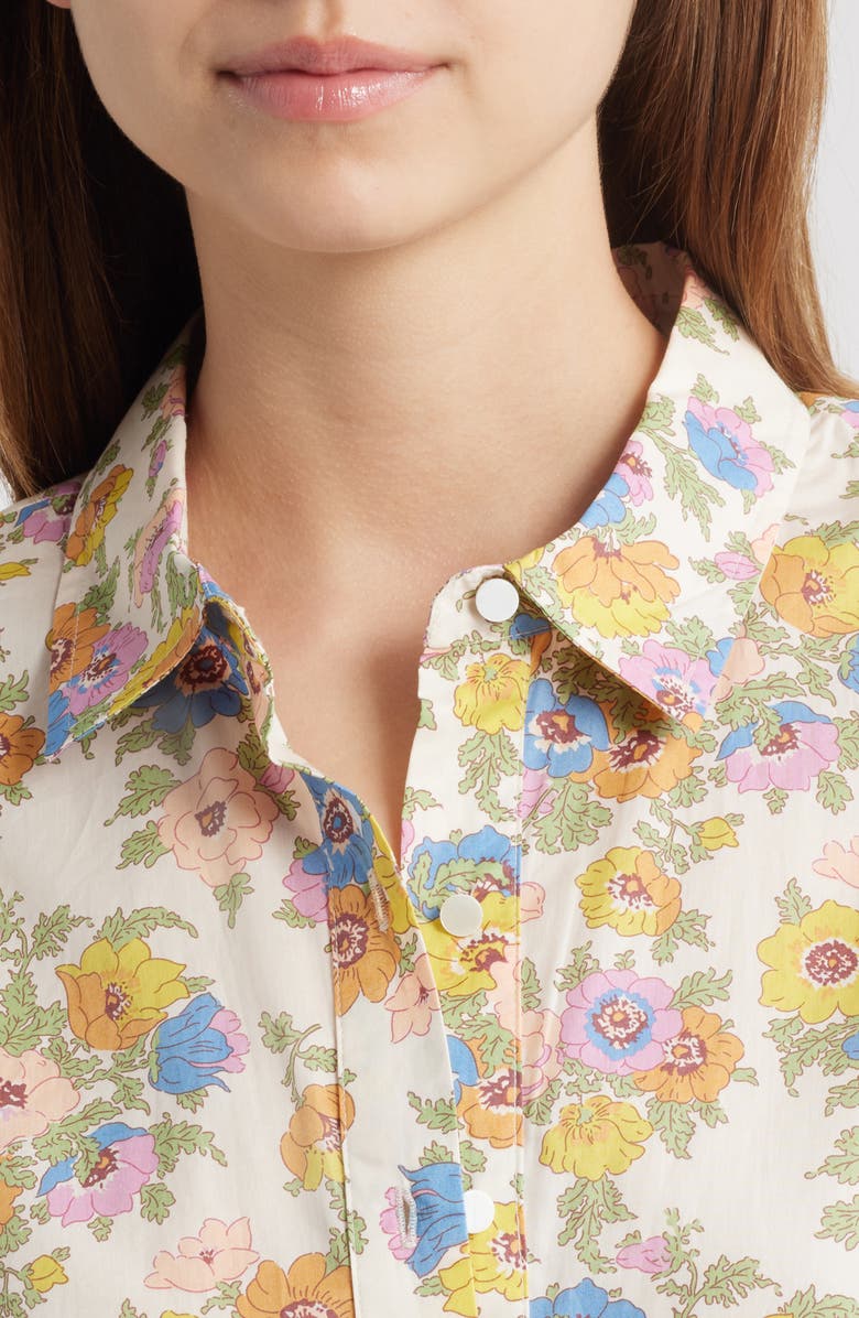 LOVE THE LABEL Sylvan Floral Cotton Button-Up Shirt, Alternate, color, Madeline Print