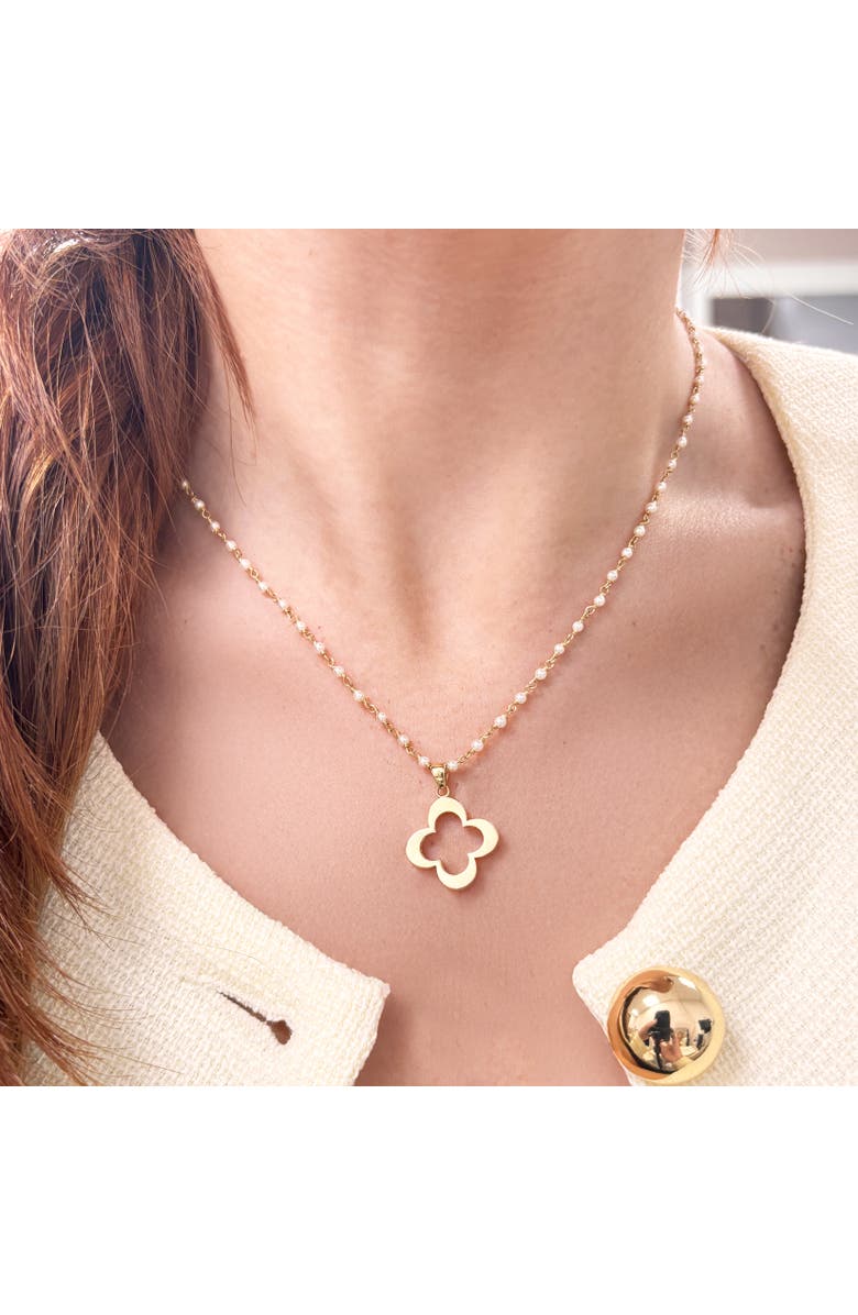 The Lovery Fine Jewelry Large Gold Open Clover Charm, Alternate, color, Yellow Gold