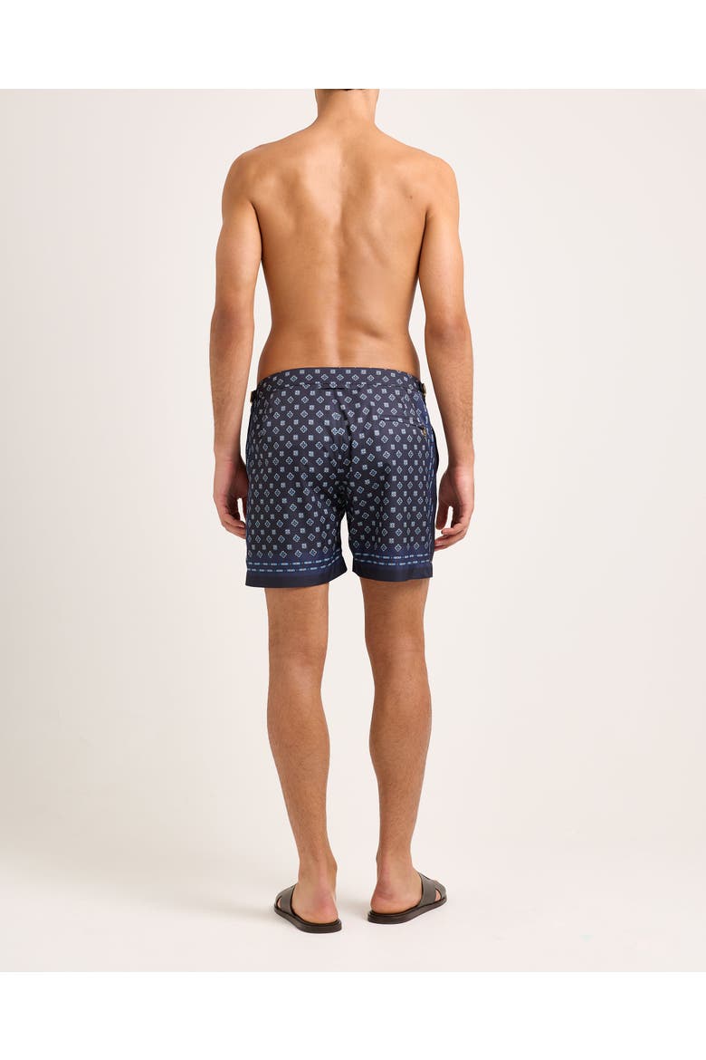 Bulldog Exclusive-Print Mid-Length Swim Shorts, Alternate, color, NIGHT IRIS