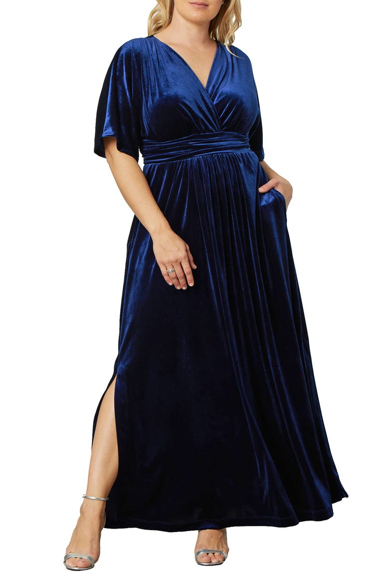 Verona Velvet Gown, Main, color, NOCTURNAL NAVY