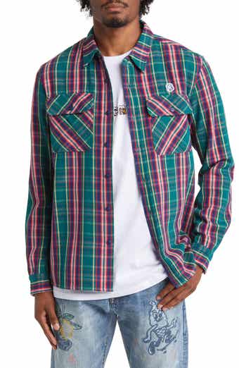 Billionaire Boys Club New World Plaid Graphic Button-Up Shirt