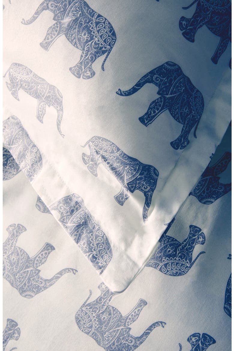 Elephants 400 Thread Count Cotton Duvet Set, Alternate, color, TRUE NAVY