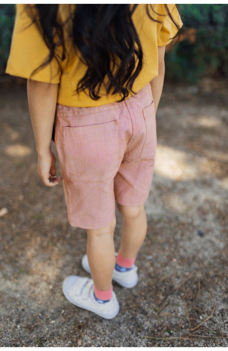 Jackalo Kids’ Jules Organic Cotton Chambray Shorts, Alternate, color, Orange Chambray