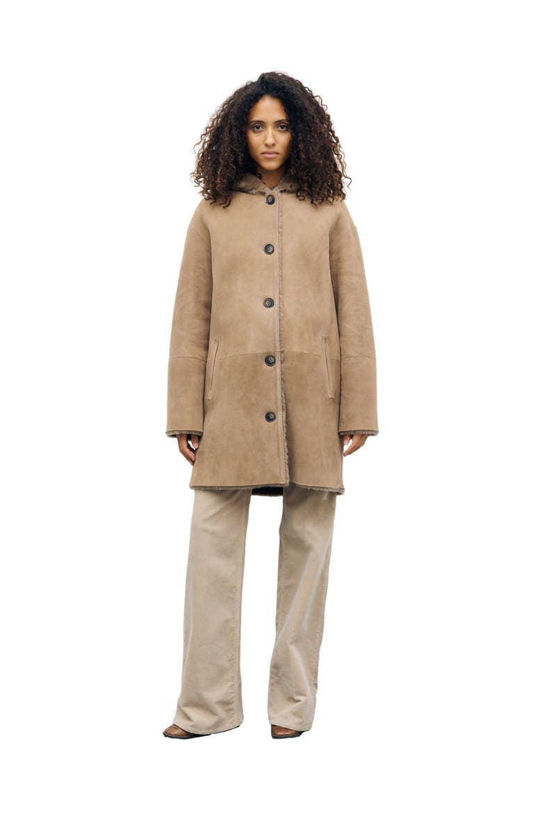 Flora Oversized Hooded Longline Coat, Alternate, color, Camel