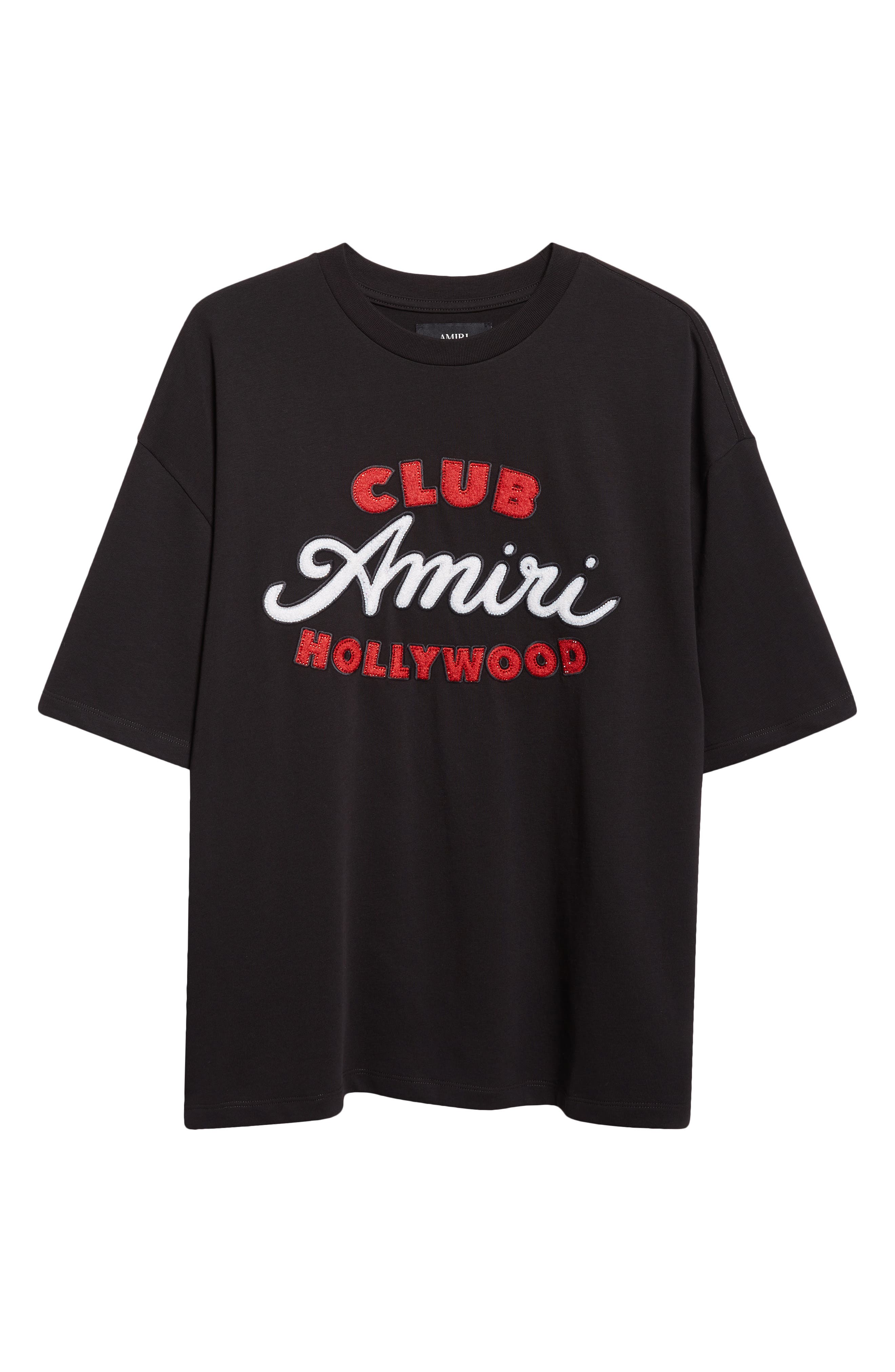 Oversize Crystal Embellished Club Amiri Appliqué T-Shirt (Men