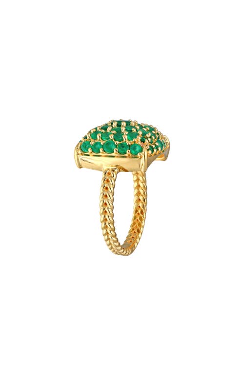 Ys Gems Green Onyx Pavé Cushion Cocktail Ring In Green