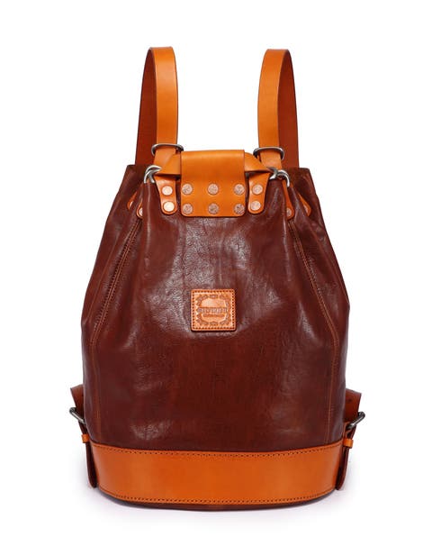 Canna Genuine Leather Convertible Bucket Backpack