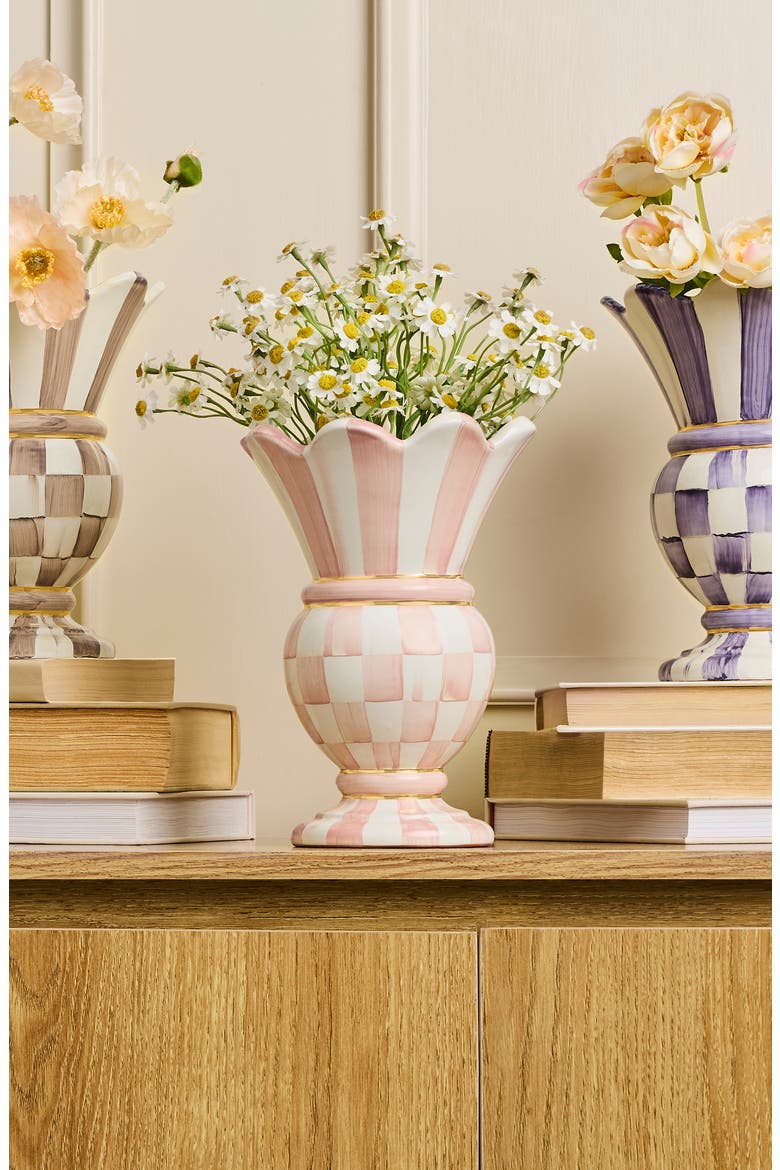 Rosy Check Small Great Vase, Alternate, color, PINK