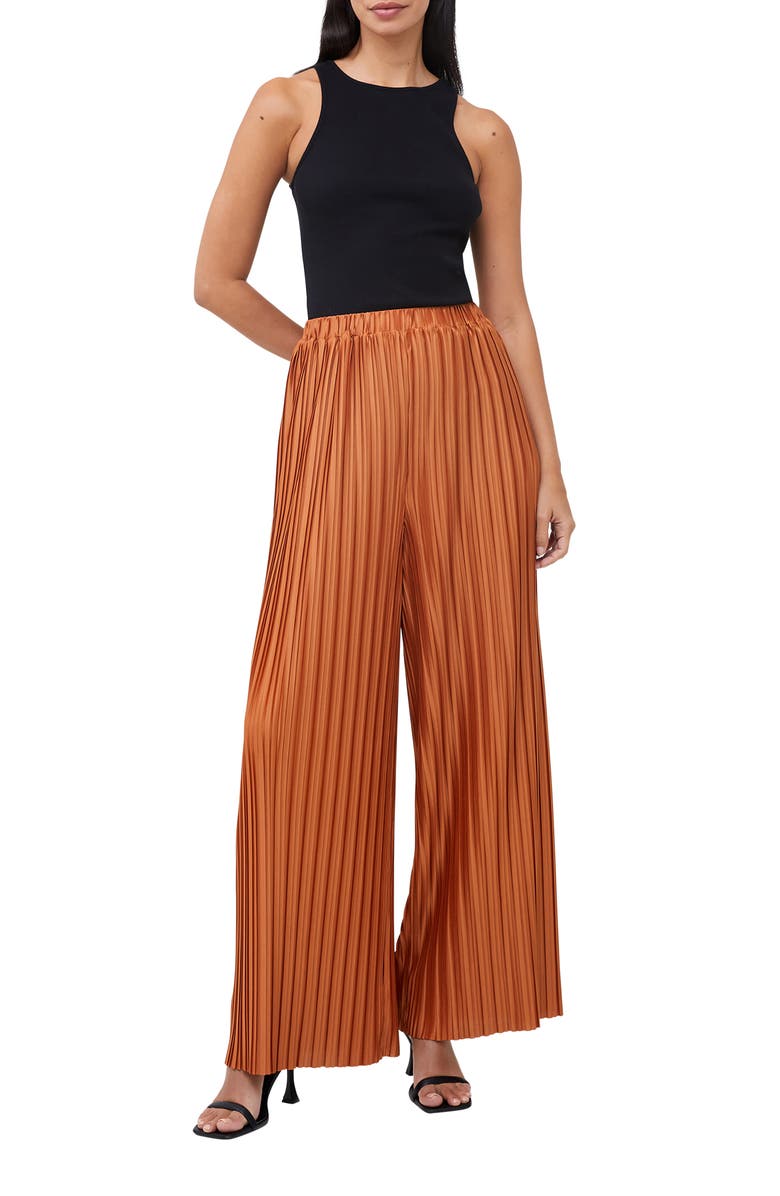 French Connection Regi Wide Leg Pleated Pants, Alternate, color, 