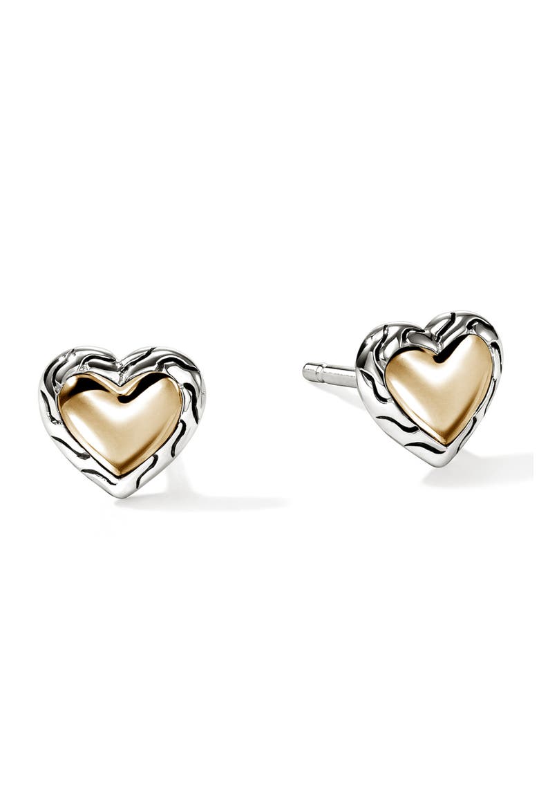 Essentials Heart Stud Earrings, Main, color, SILVER