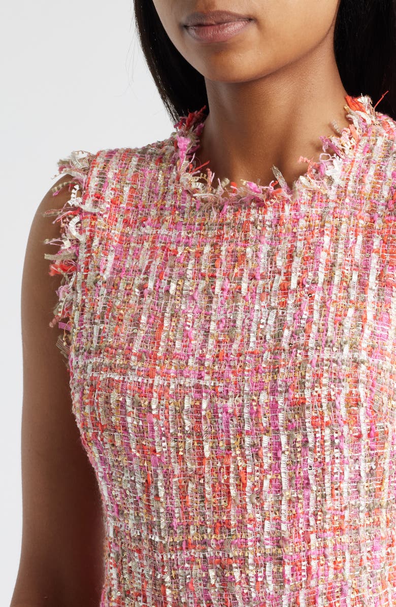 Vince Camuto Pleat Detail Bouclé Dress, Alternate, color,