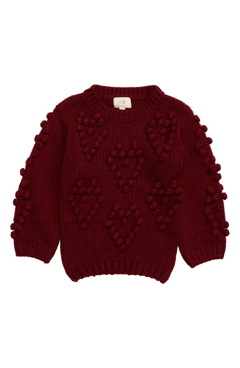 En Elly Pom Hearts Sweater, Main, color, 