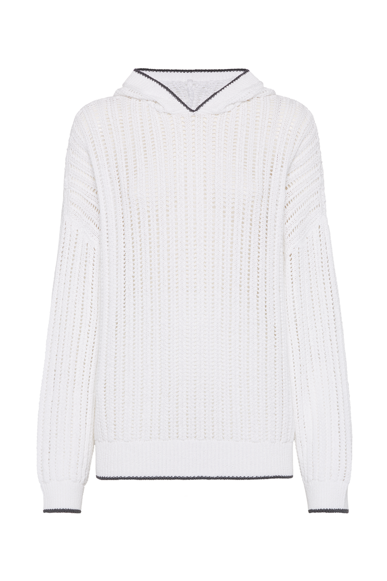 Sweatshirt with monili, Main, color, White
