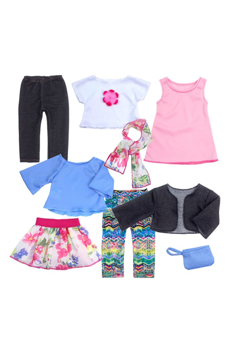Teamson Kids Sophia's 9-Piece Assorted 18" Doll Clothing, Main, color, 