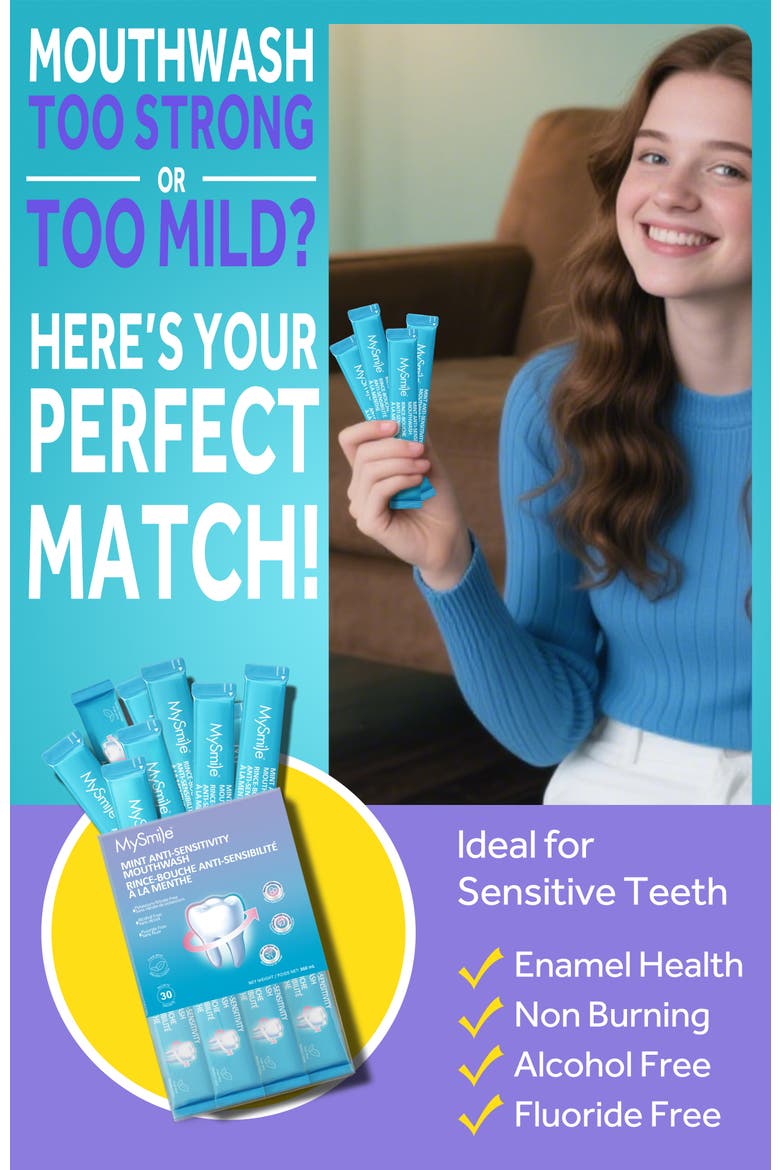Nano-Hydroxyapatite Portable Mouthwash for Sensitive Teeth, Alternate, color, Light Blue