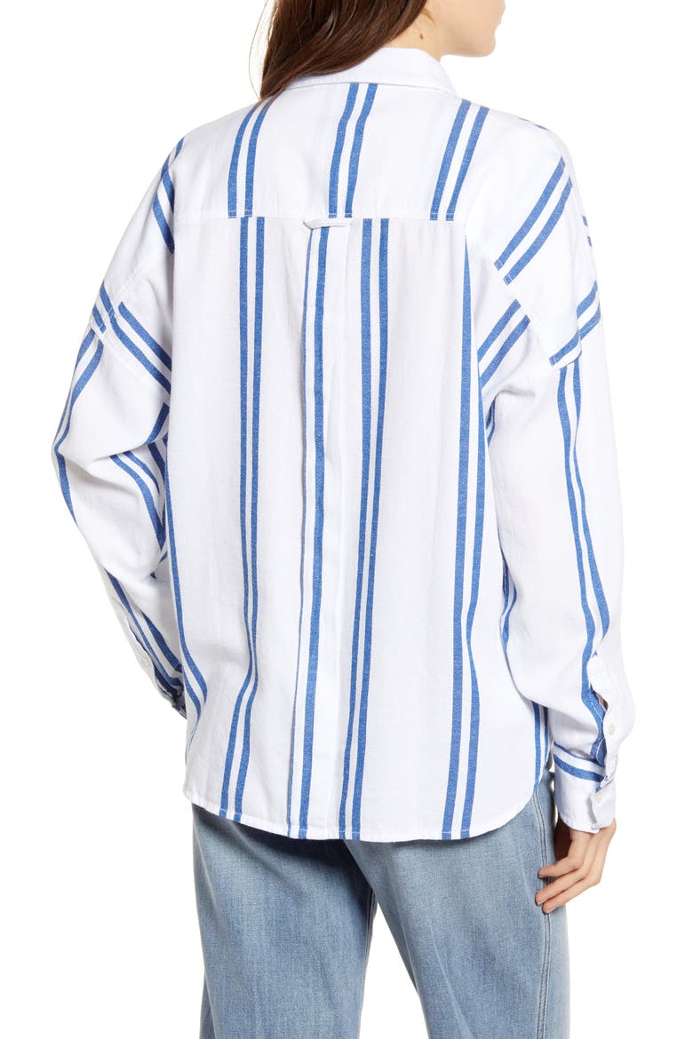 Oversize Stripe Shirt, Alternate, color, WHITE