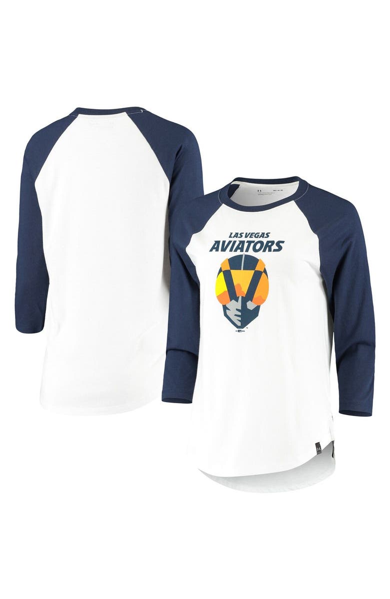 Under Armour Women's Under Armour Navy/White Las Vegas Aviators Three-Quarter Sleeve Baseball T-Shirt, Main, color, Navy