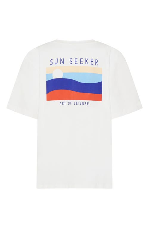 Tiny Tribe Kids' Sun Seeker Graphic T-shirt In White