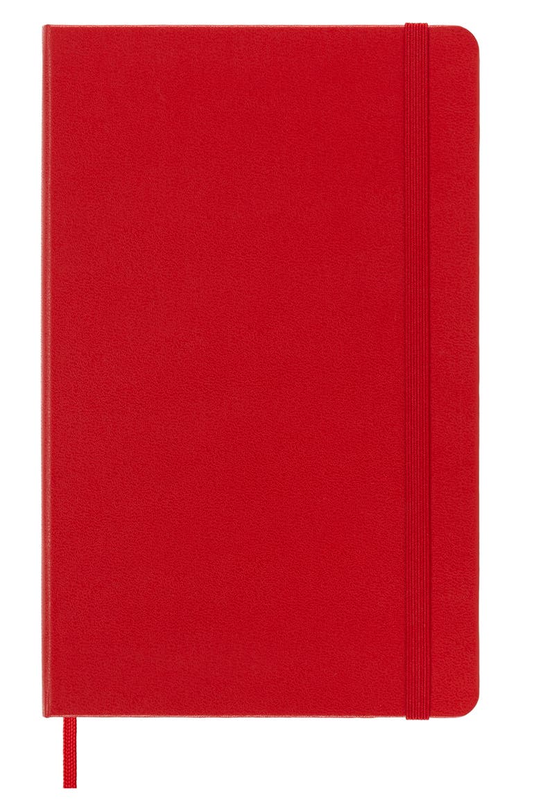 Large Ruled Hardcover Notebook, Alternate, color, RED