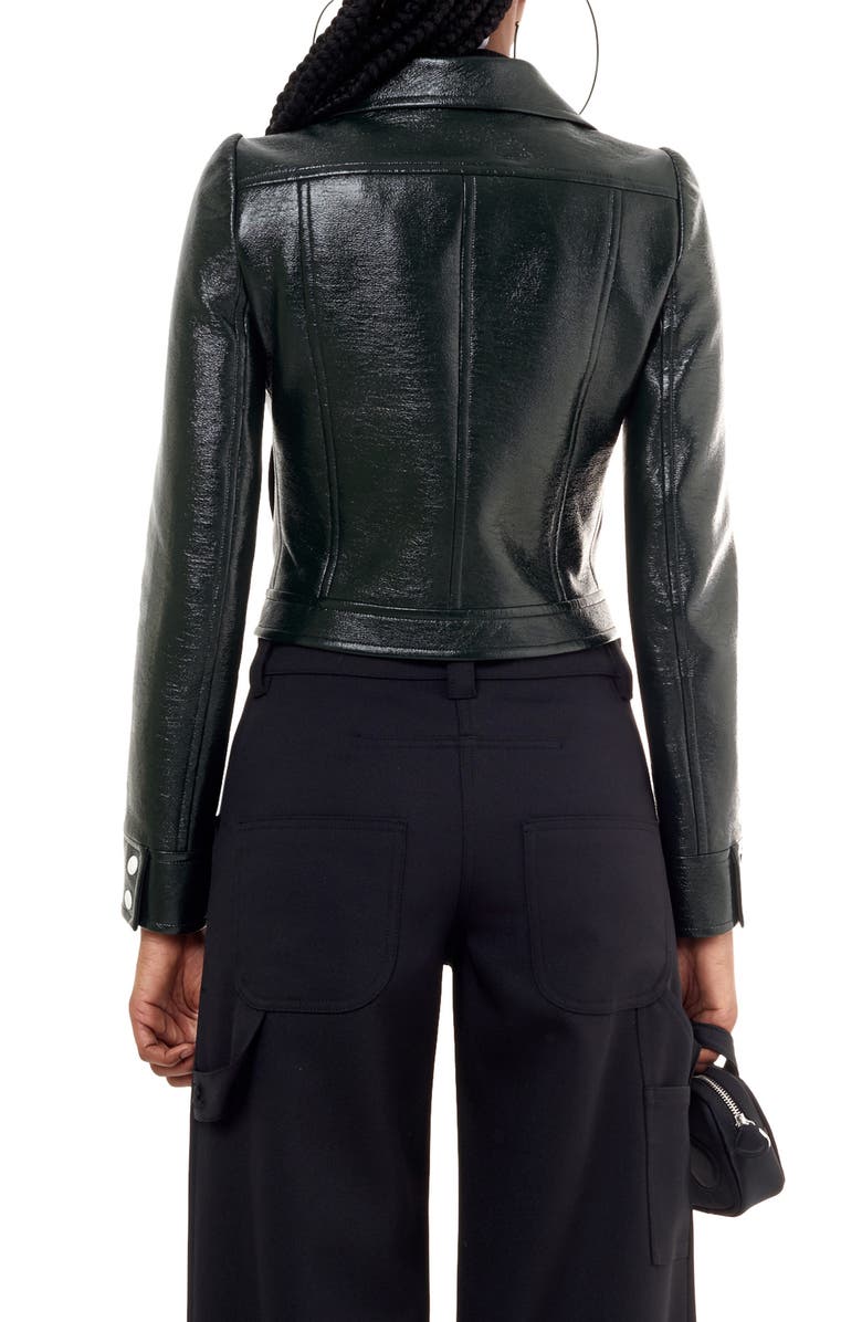 Courrèges Logo Patch Crop Vinyl Jacket, Alternate, color, 