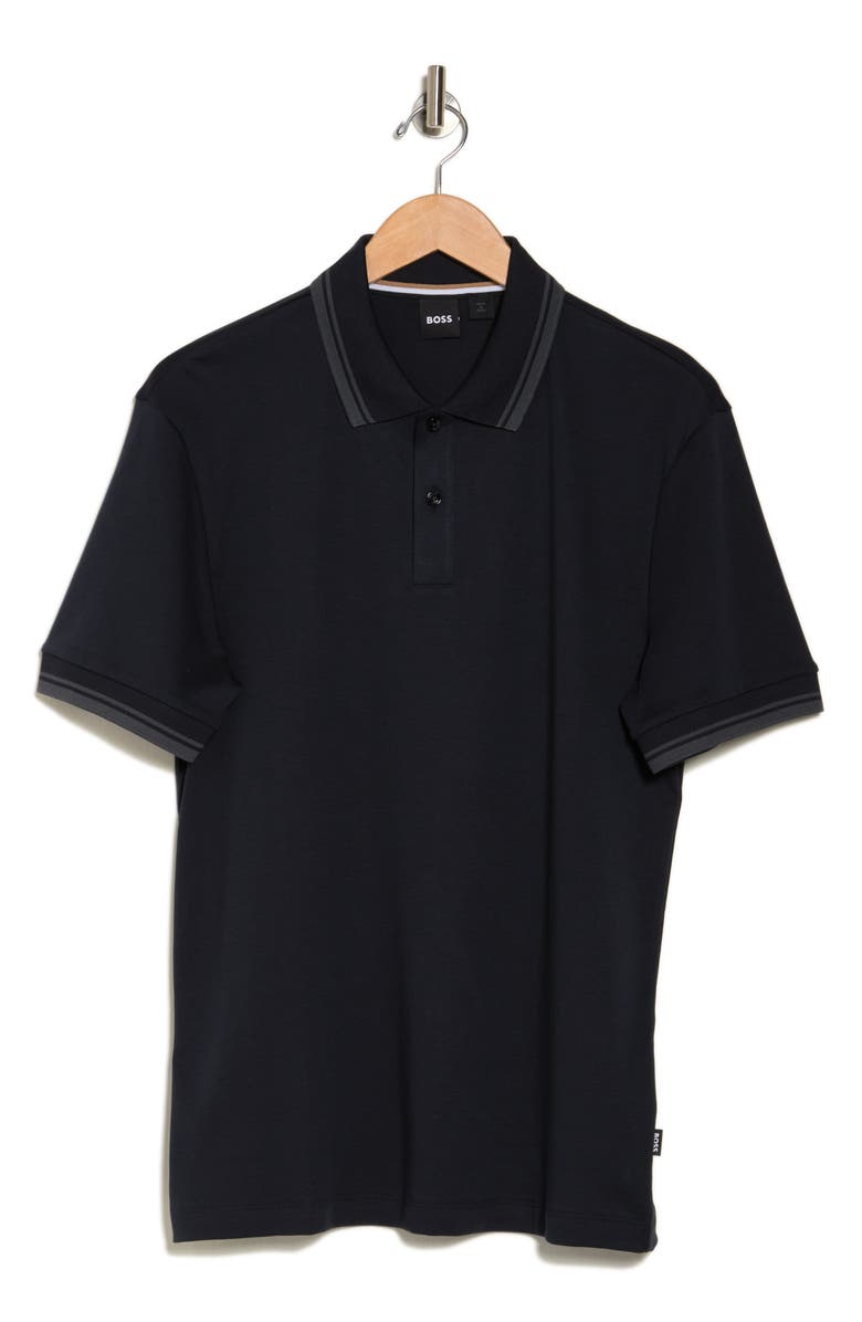 BOSS Parlay Tipped Cotton Polo, Alternate, color, Dark Blue