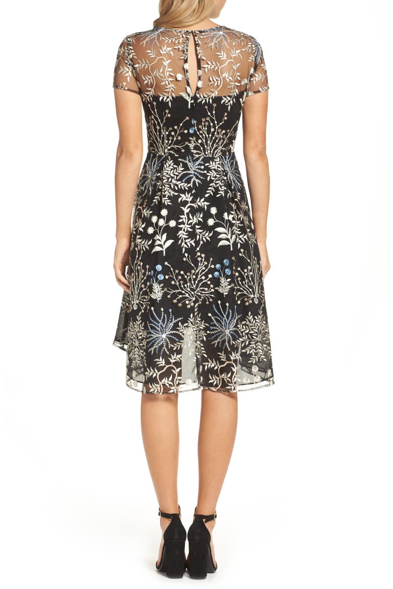 Ethereal Fit & Flare Dress, Alternate, color, BLUE MULTI
