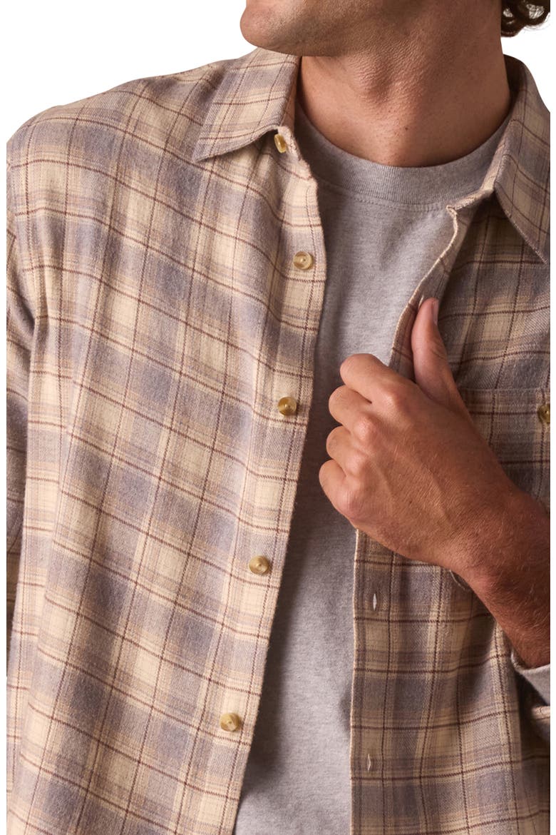 Hudson Flannel Button-Up Shirt, Alternate, color, CREAM PLAID