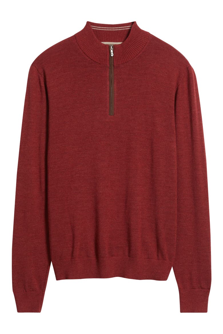 Raynor Merino Wool Quarter Zip Sweater, Alternate, color, CINNAMON