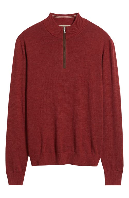 Johnnie-o Raynor Merino Wool Quarter Zip Sweater In Brown