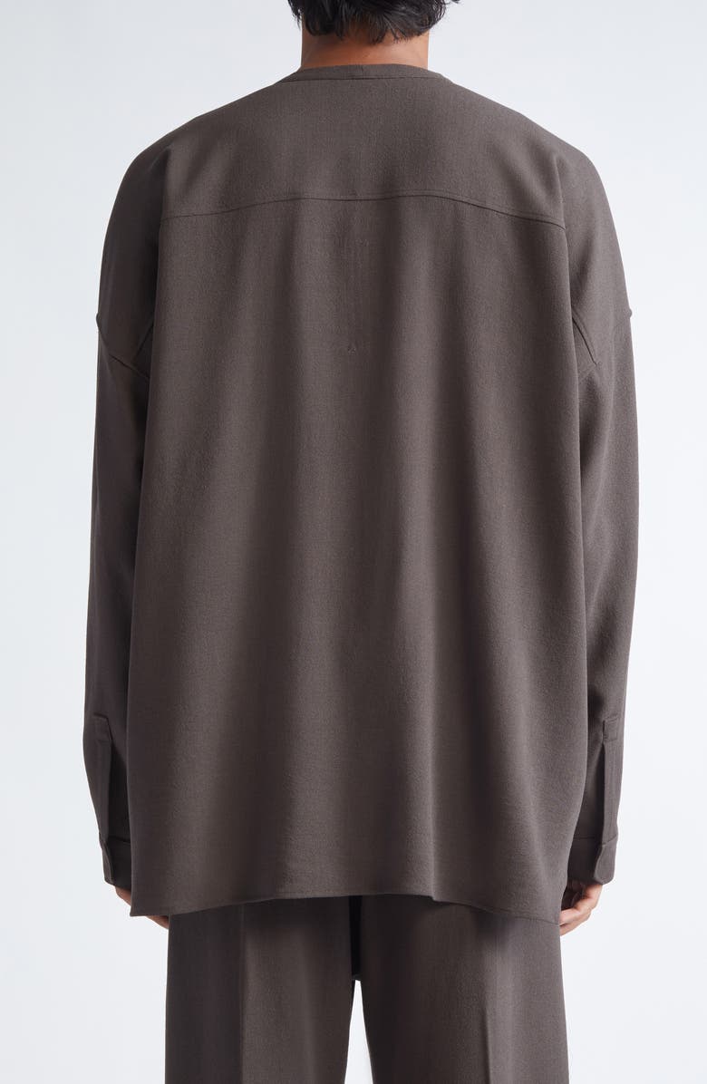 Rick Owens Lido Larry Virgin Wool Shirt, Alternate, color, Dark Dust