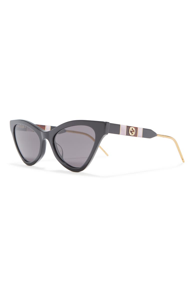 64mm Cat Eye Sunglasses, Alternate, color, BLACK