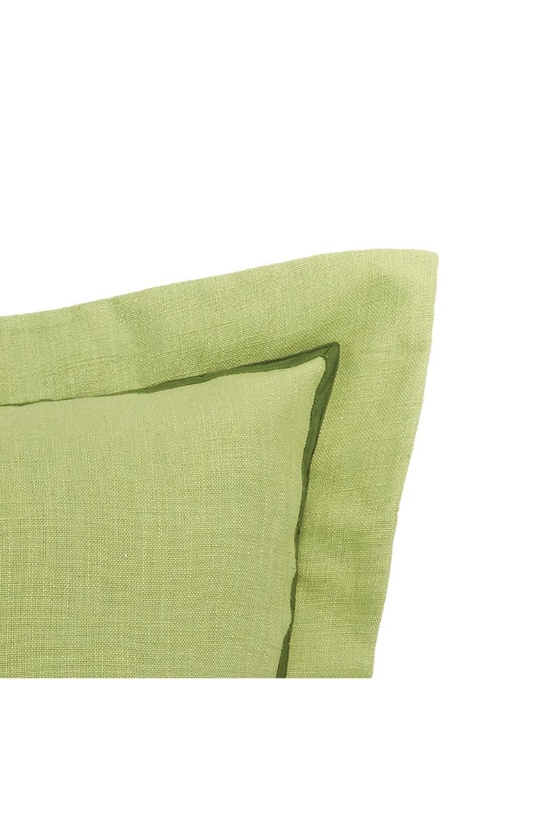 Peridot Flange Accent Throw Pillow, Alternate, color, Green