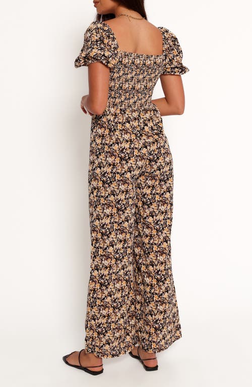 Petal And Pup Petal & Pup Jolene Floral Smocked Jumpsuit In Brown