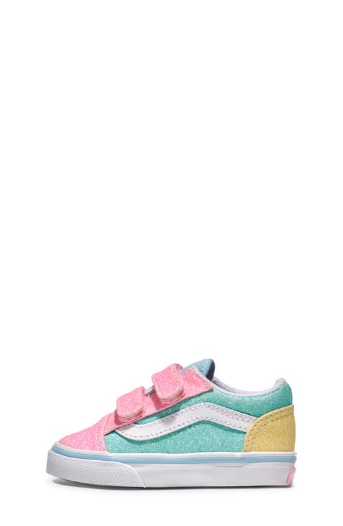 Vans Old Skool Pink/blue/yellow Glitter Sneaker In Multi