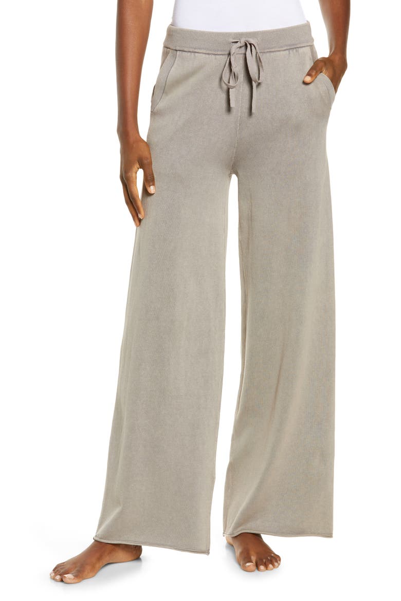 Sunbleached Wide Leg Cotton Lounge Pants, Main, color, BEACH ROCK