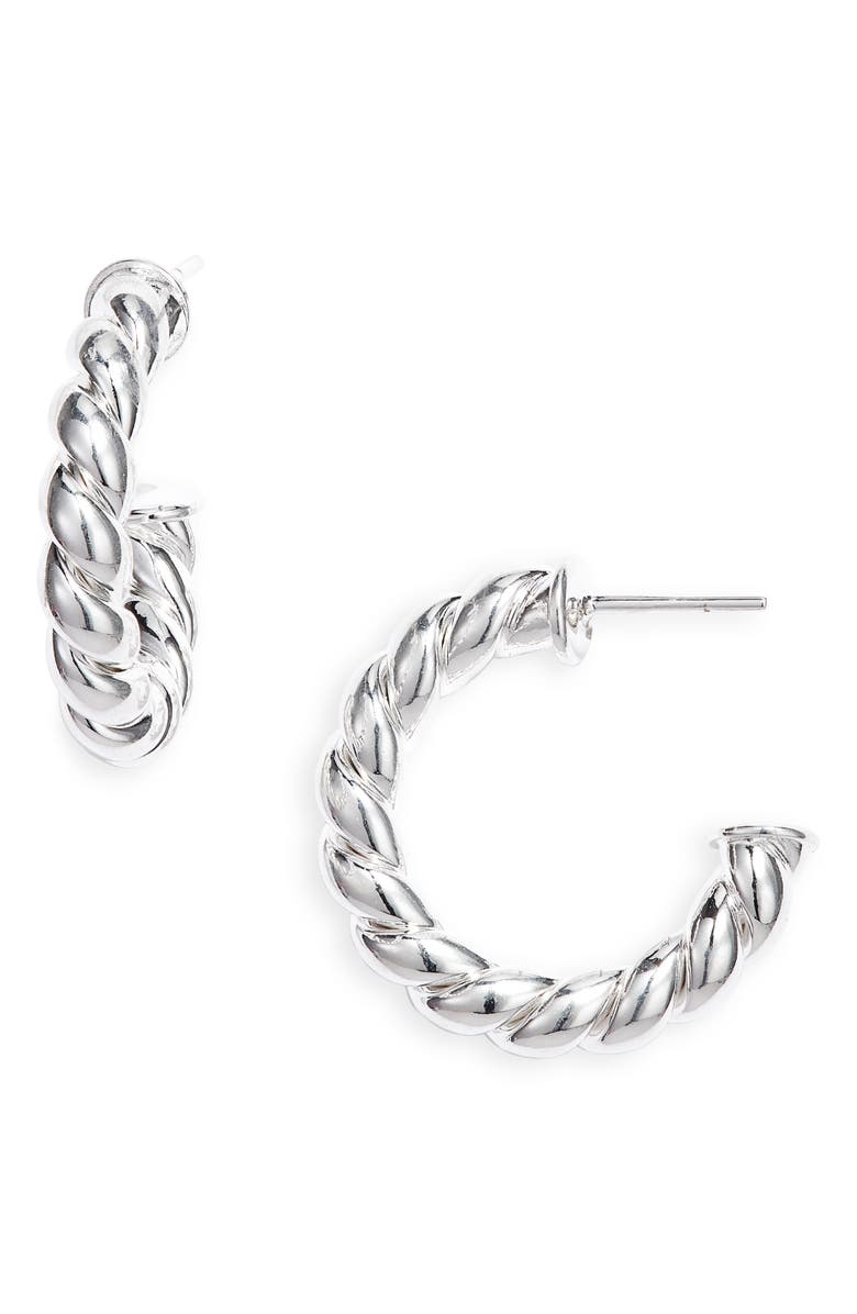 Child of Wild Twisted Sister Large Hoop Earrings, Main, color, Silver