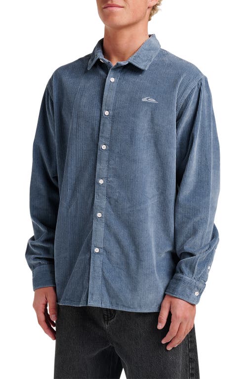 Quiksilver Cotton Corduroy Button-up Overshirt In Blue