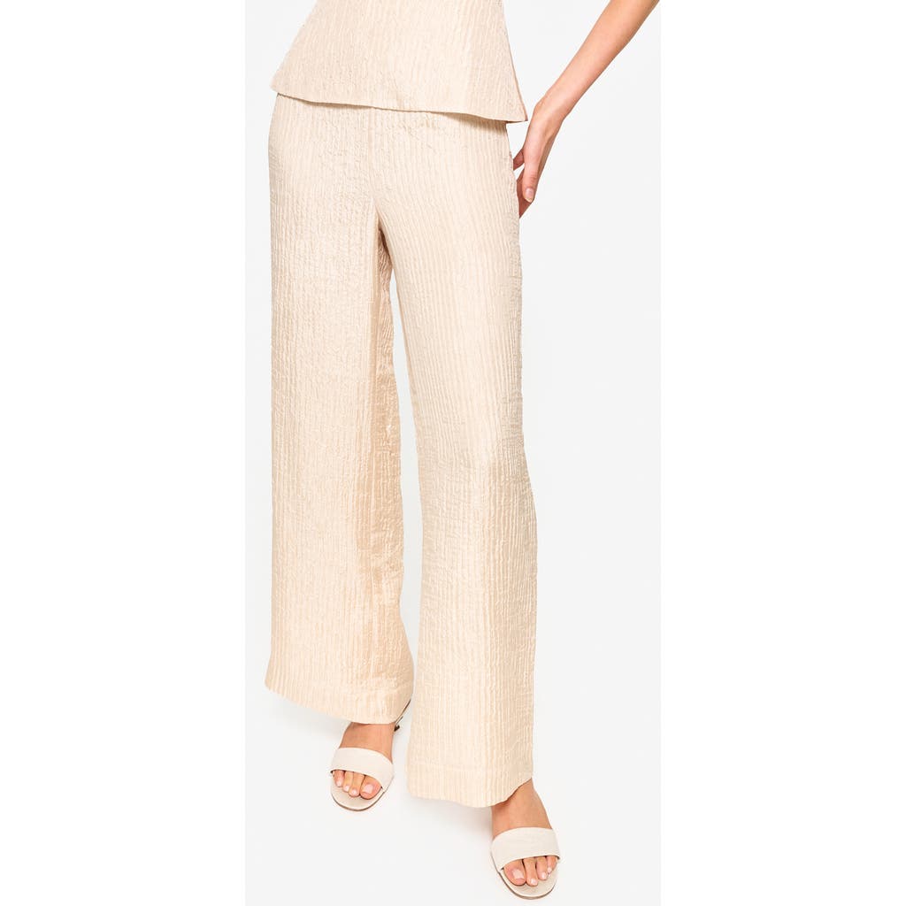 Cami Nyc Sierra High Waist Crinkled Silk & Wool Pants In Bone