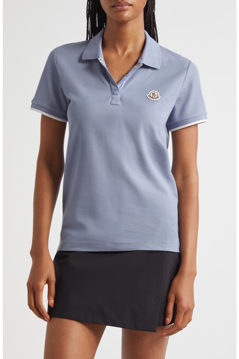 Logo Patch Cotton Piqué Polo, Main, color, RAIN WASHED