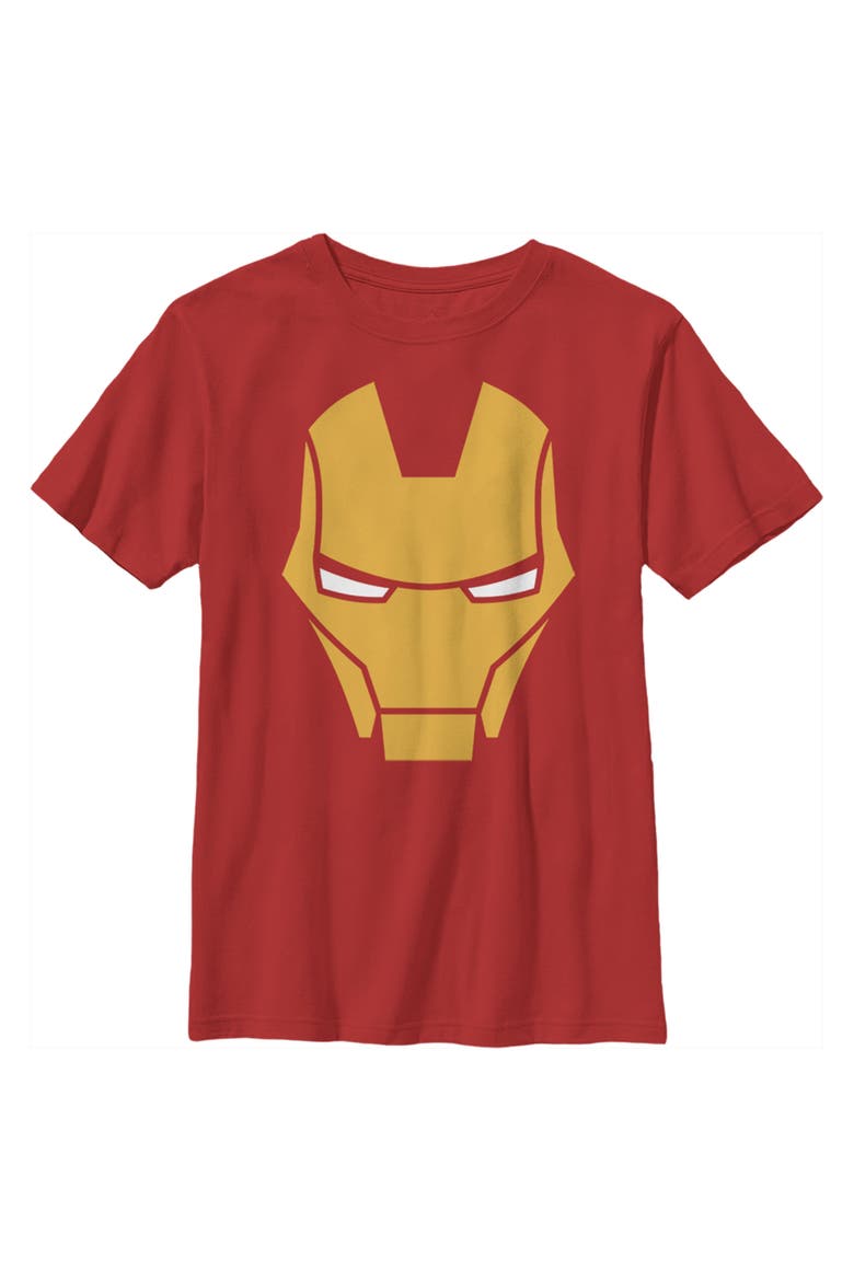 Boy's Marvel Iron Man Helmet  Graphic T-Shirt, Main, color, Red