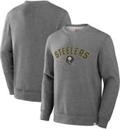 FANATICS Men's Fanatics  Heather Gray Pittsburgh Steelers Loop Terry Pullover Sweatshirt
