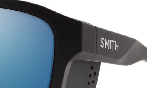 Smith Embark 58mm Chromapop™ Polarized Square Sunglasses In Matte Black/chromapop Blue